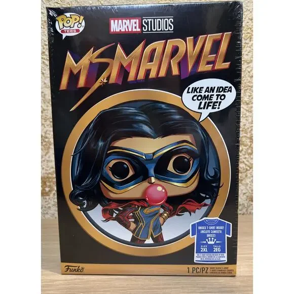 MS MARVEL Funko Pop Tees Marvel T Shirt Target Exclusive 2022,Sealed 2XL - Picture 1 of 3